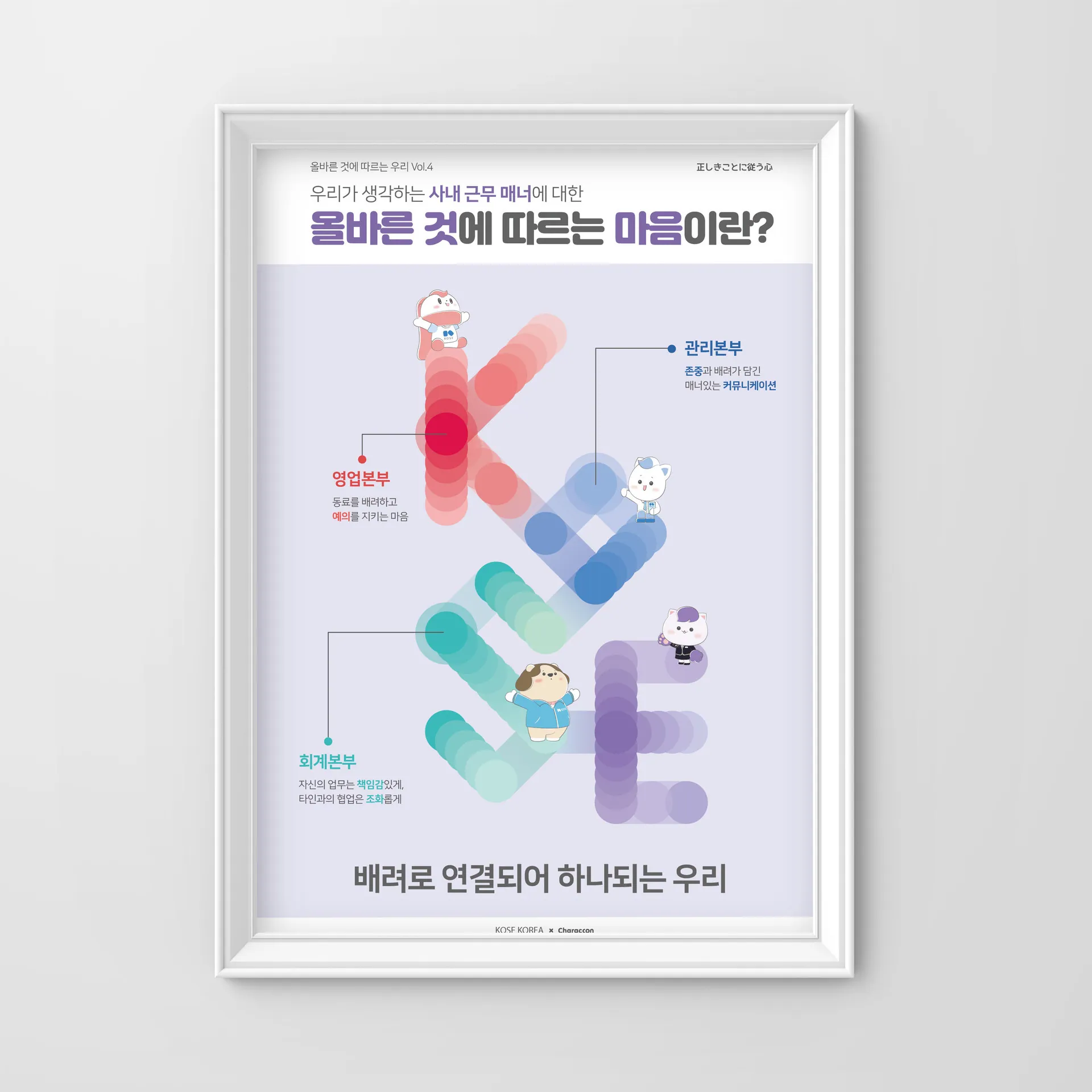 배려로 잇는 근무 — 고세코리아 사내 근무 매너 포스터