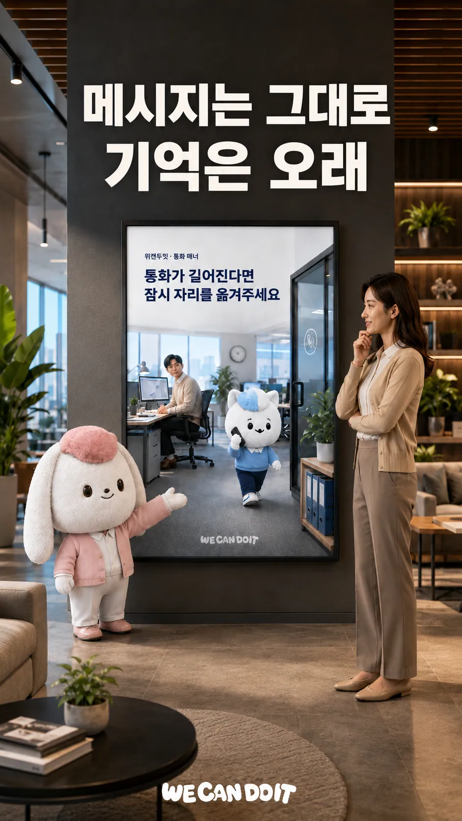 메시지는 그대로, 기억은 오래 — 통화 매너 사이니지 광고 포스터